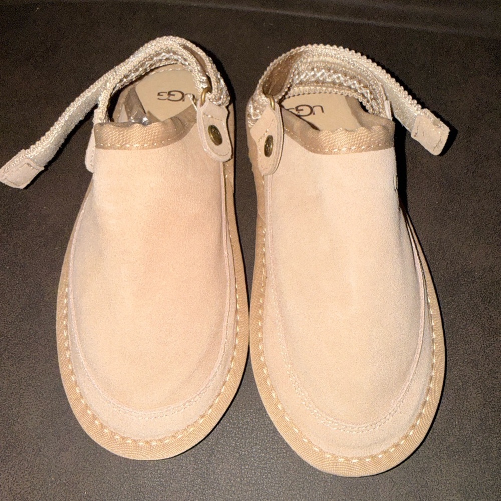 UGG Light Tan Suede Slip-On Sandals